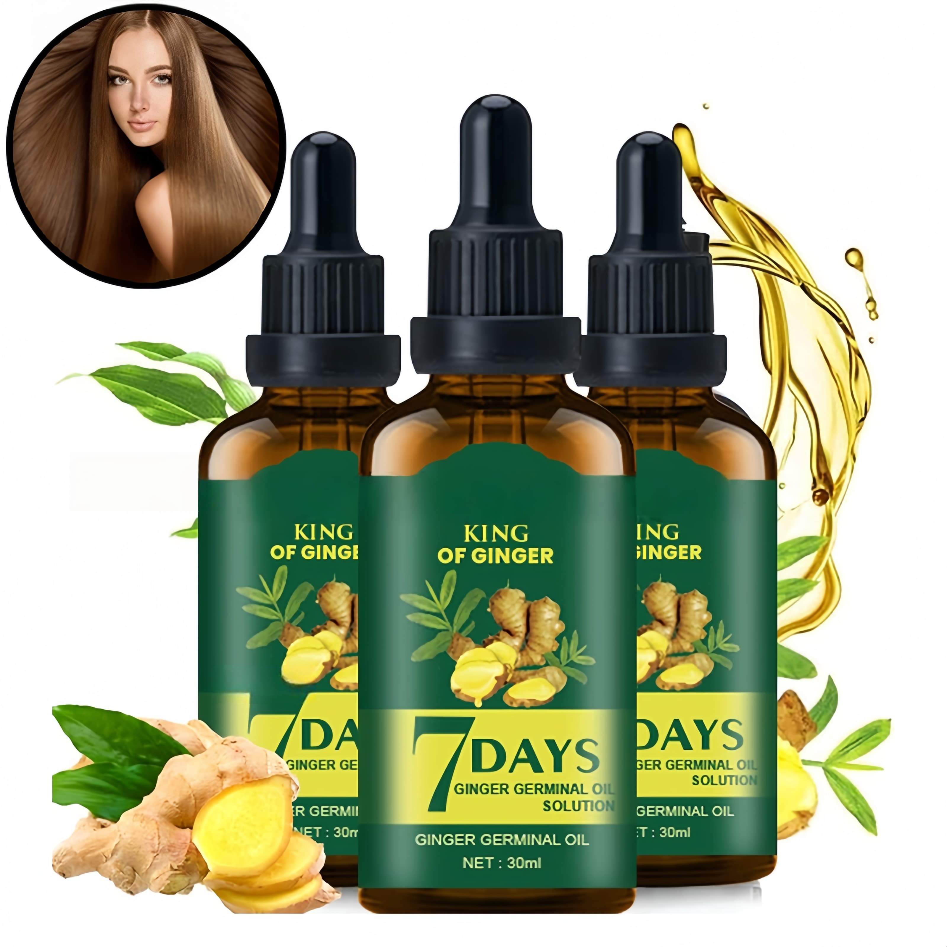 Epidermal Growth Factor - Haarwuchsöl Ingwer-Biotin-Serum Natürliche Haarausfallbehandlung für Männer