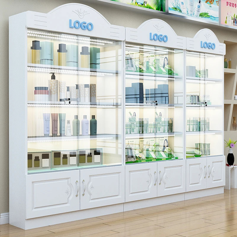 Luxury Skincare Shop - Maßgefertigte Luxus-Hautpflege-Präsentationsschränke Salon-Nagelstudio-Ausstellungsregal Kosmetik-Shop-Regal