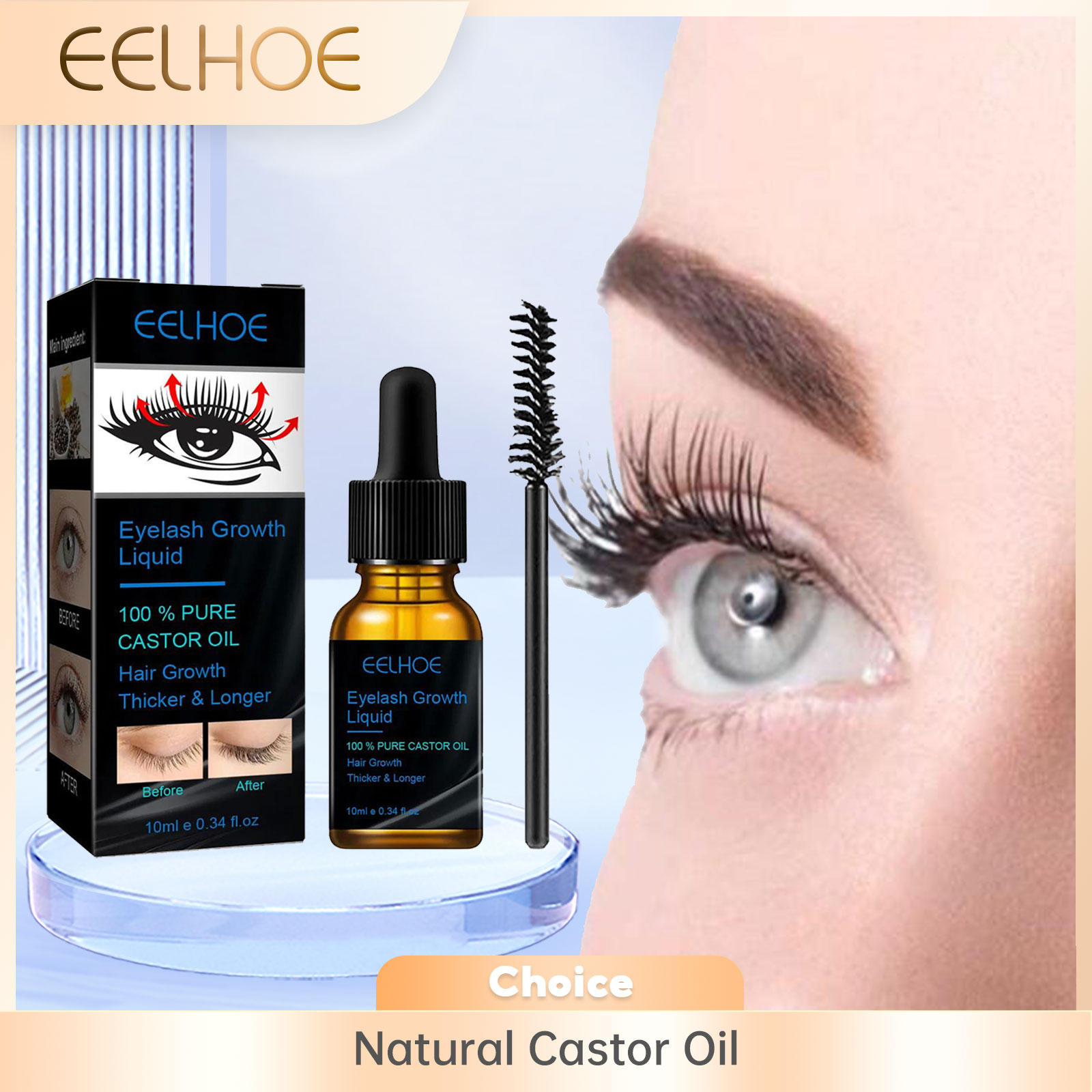 Epidermal Growth Factor - Rizinusöl Wimpernwachstumsserum für Männer und Frauen,